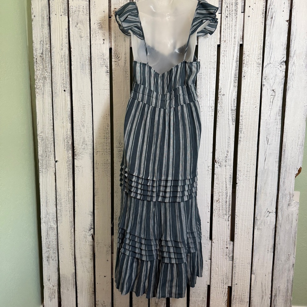 Striped Blue Midi Dress - Picture 6 of 12